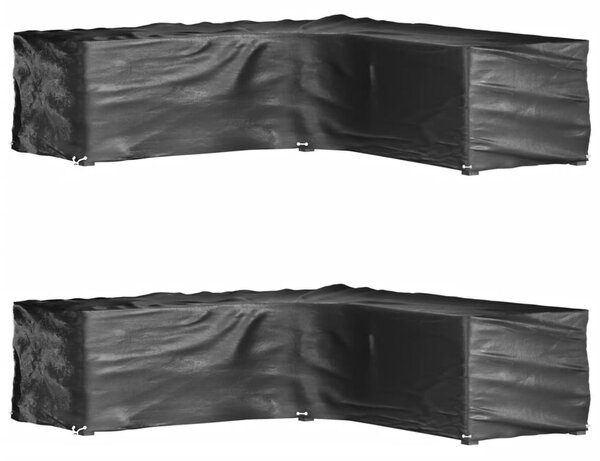 Plachty na zahradní nábytek tvar L 2 ks 16 oček 250x250x70 cm 3155372