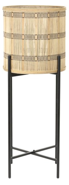 Přírodní dřevěný květináč s výpletem na nožkách Corazo - Ø 31*82cm - Light & Living