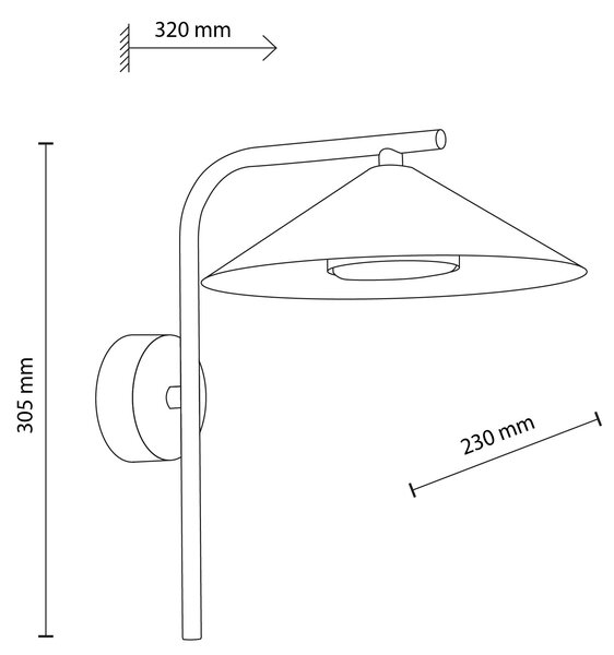 TK Lighting Lume S nástěnné svítidlo 1x11 W vínová 11693