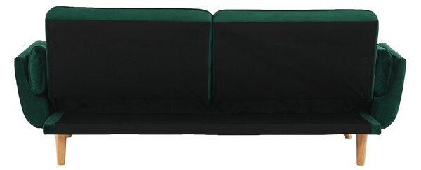 KONDELA Rozkládací pohovka, smaragdový samet / buk, KAPRERA NEW