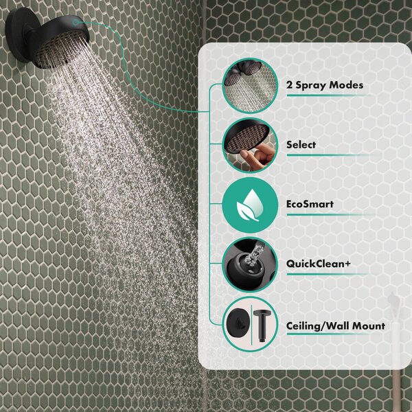 Hansgrohe Activera Select S hlavová sprcha 9.5x9.5 cm kulatý černá 28061670