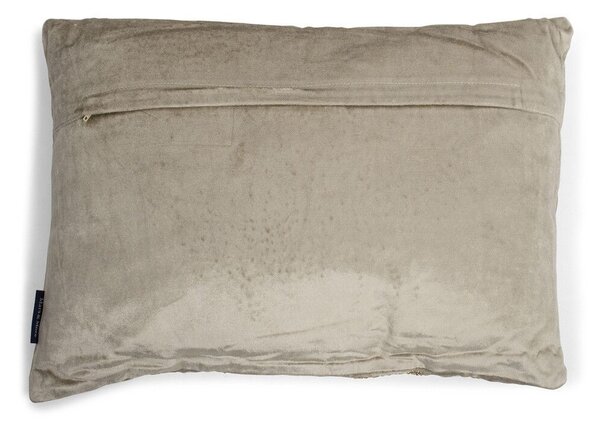 Béžový sametový polštář s ornamenty Paisley beige - 45*15*35cm - Mars & More