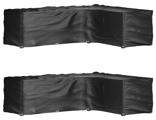 Plachty na zahradní nábytek tvar L 2 ks 18 oček 285x220x80 cm 3155378