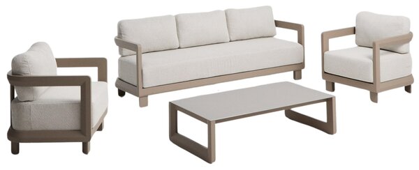 Kave Home Béžový zahradní set pohovky, křesel a stolku Nerano