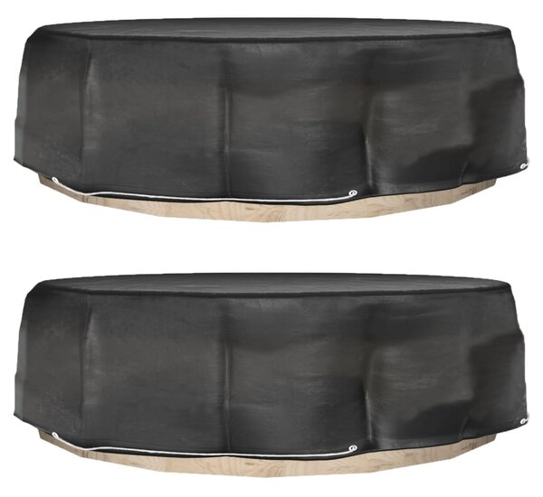 Plachty na zahradní nábytek 2 ks 8 oček Ø 188 x 50 cm kulaté 3155384