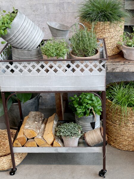 3ks plechový zinkový antik obal na květináč Planters - Ø 21*22/Ø 17*20 / Ø 13*18cm - Chic Antique