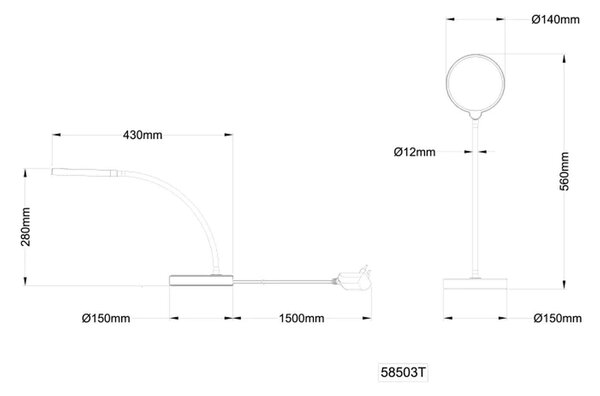 Globo Lighting Kalderon stolní lampa 1x8 W černá 58503T