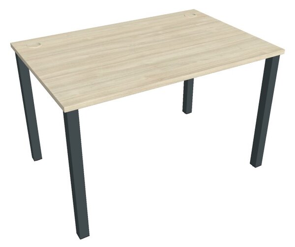 Stůl pracovní rovný 120 cm - Hobis Uni US 1200 Dekor stolové desky: akát, Barva nohou: černá