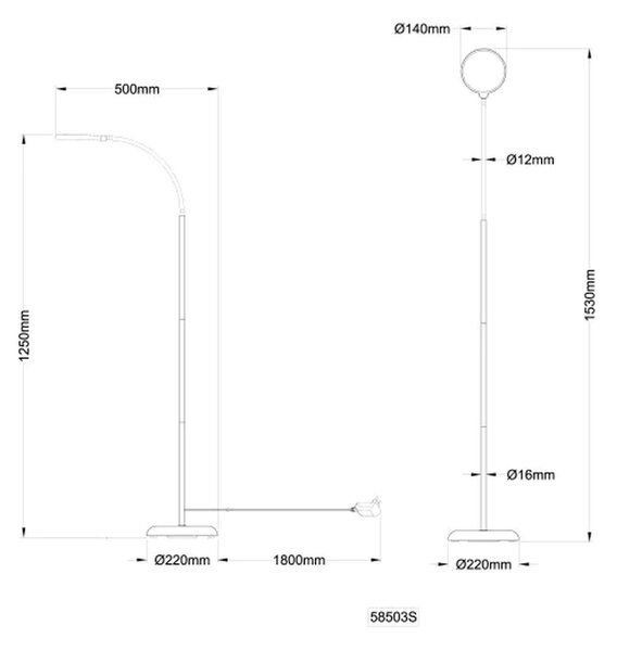 Globo Lighting Kalderon stojací lampa 1x8 W černá 58503S
