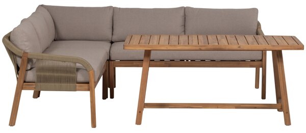 -25 % Dny MOMENTI– WOOOD Šedý dřevěný zahradní set rohové pohovky a stolu Taro