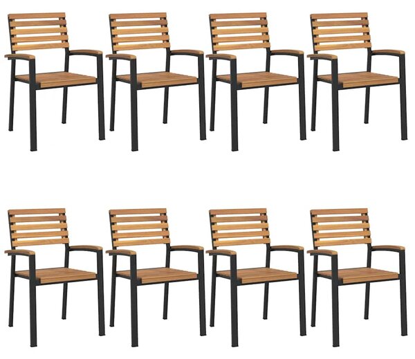 9dílný zahradní jídelní set masivní akáciové dřevo a kov 3155413