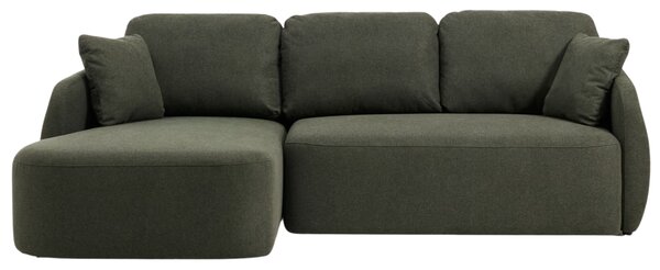 Kave Home Tmavě zelená rozkládací pohovka Laira 246 cm, levá