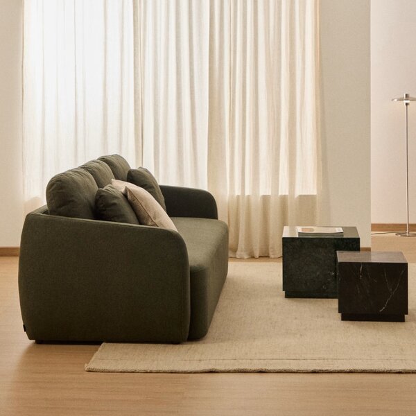 Kave Home Tmavě zelená rozkládací pohovka Laira 218 cm