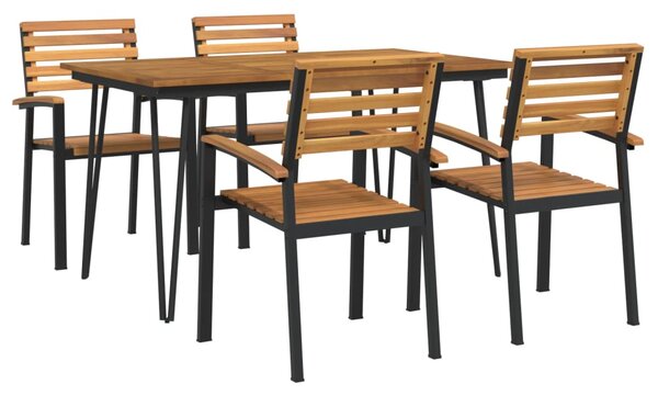 5dílný zahradní jídelní set masivní akáciové dřevo a kov 3155414