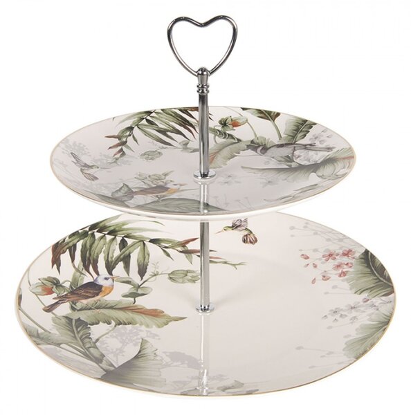 Porcelánový etažér Tropical birds – 26x24 cm