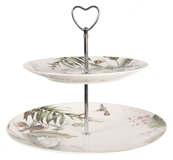 Porcelánový etažér Tropical birds – 26x24 cm