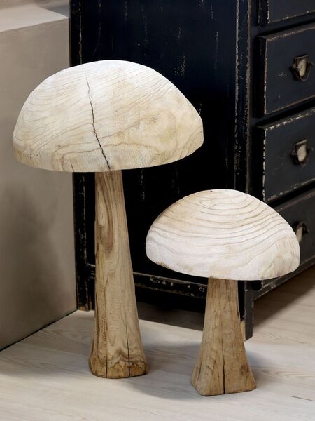 Přírodní dřevěná dekorace houba Mushroom - Ø 30*40 cm - Chic Antique
