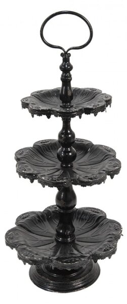 Černý 3-patrový kovový etažéř Sydnie – 33x71 cm