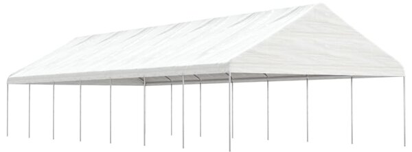 Altán se střechou bílý 15,61 x 5,88 x 3,75 m polyethylen 3155523
