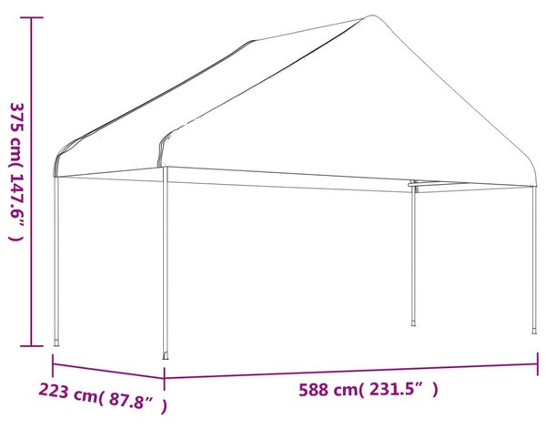 Altán se střechou bílý 13,38 x 5,88 x 3,75 m polyethylen 3155522