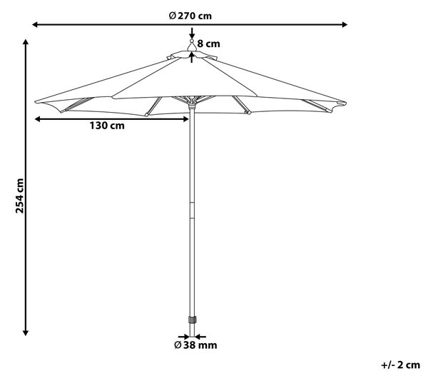 Slunečník 270 cm TOSCANA Tmavě šedá