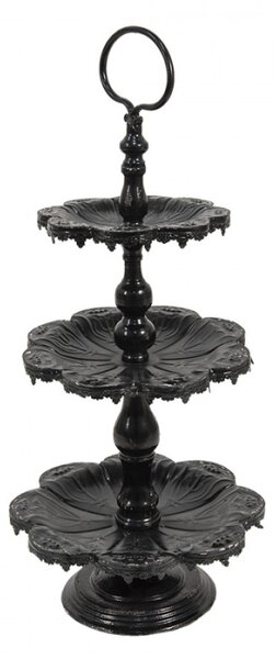 Černý 3-patrový kovový etažéř Sydnie – 33x71 cm