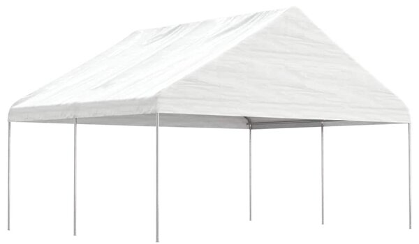 Altán se střechou bílý 4,46 x 5,88 x 3,75 m polyethylen 3155518