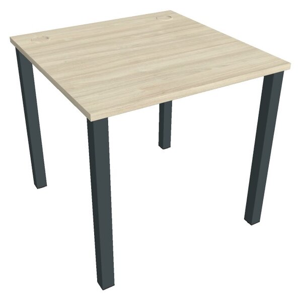 Stůl pracovní rovný 80 cm - Hobis Uni US 800 Dekor stolové desky: akát, Barva nohou: černá