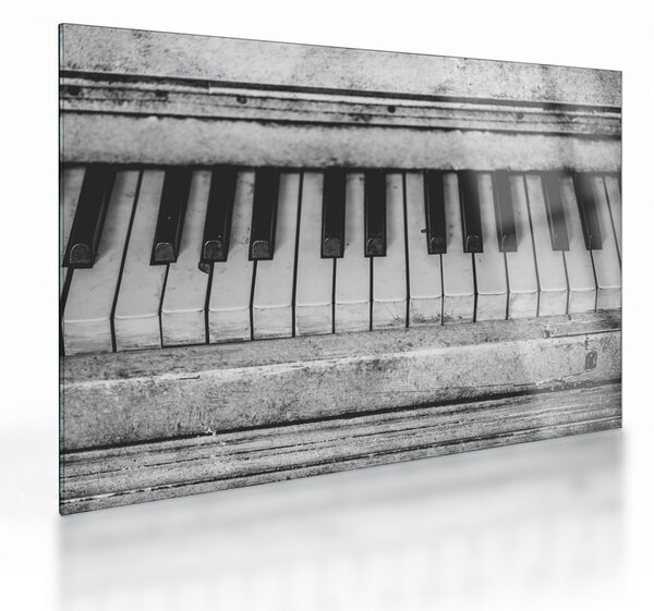 Skleněný obraz starého klavíru (70x50 cm)
