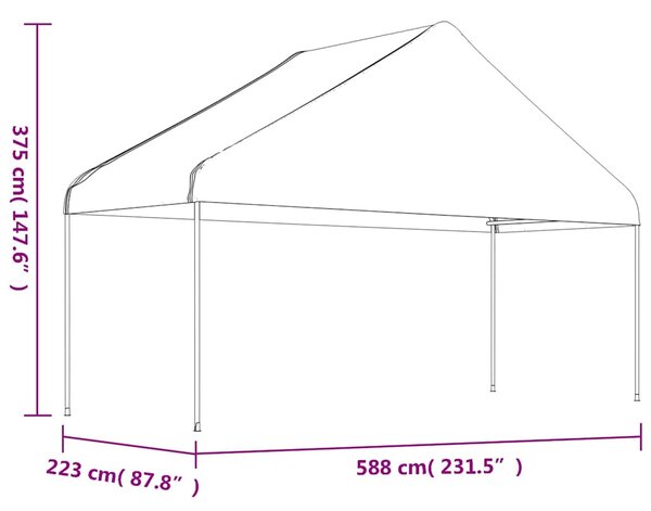 Altán se střechou bílý 4,46 x 5,88 x 3,75 m polyethylen 3155518
