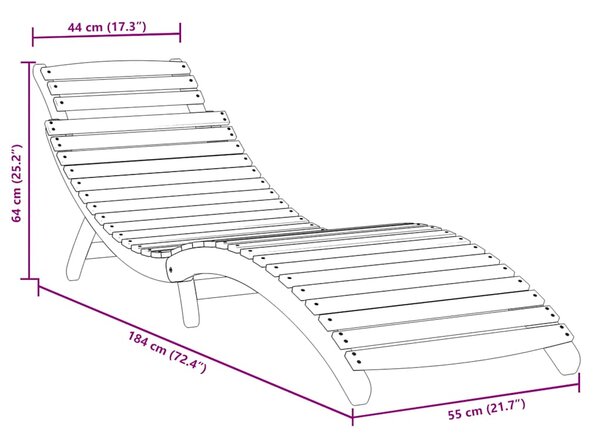 Zahradní lehátka 2 ks šedá 184 x 55 x 64 masivní akáciové dřevo 3155468