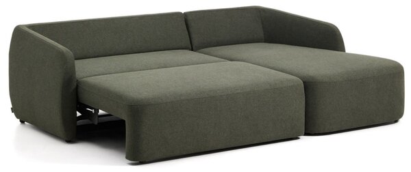 Kave Home Tmavě zelená rozkládací pohovka Laira 246 cm, pravá