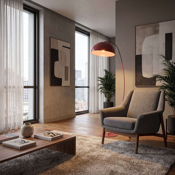 Emibig Arcos stojací lampa 1x10 W červená 1614/LP1