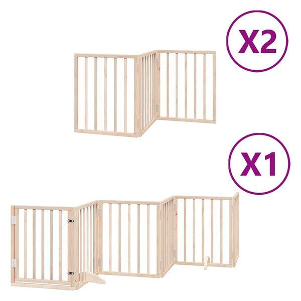 Zábrana pro psy s dvířky skládací 12 panelů 600 cm topol 3155530