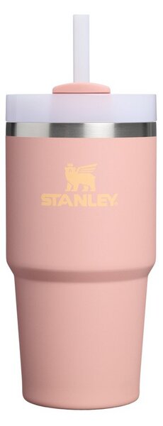 Broskvová termoska s brčkem z nerezové oceli 600 ml Quencher H2.O FlowState™ Tumble Peach Rose – Stanley