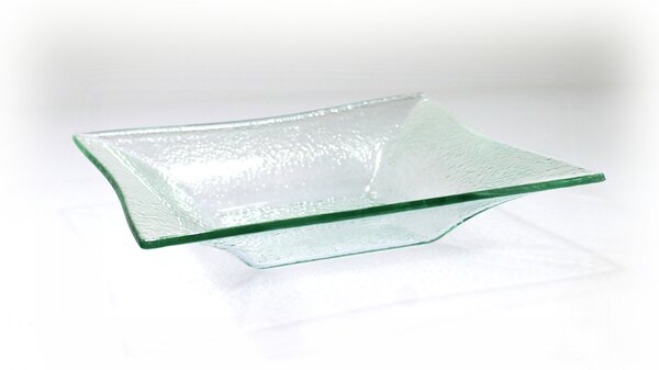 BDK-GLASS Čirá skleněná mísa CUBO 26x26cm