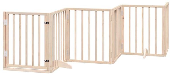 Zábrana pro psy s dvířky skládací 12 panelů 600 cm topol 3155530
