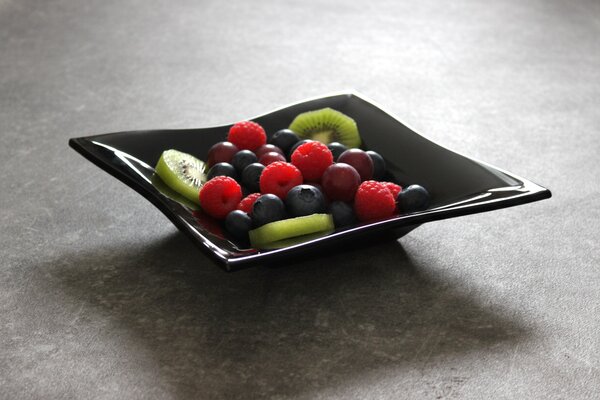 BDK-GLASS Tmavě šedá skleněná mísa CUBO 26x26cm