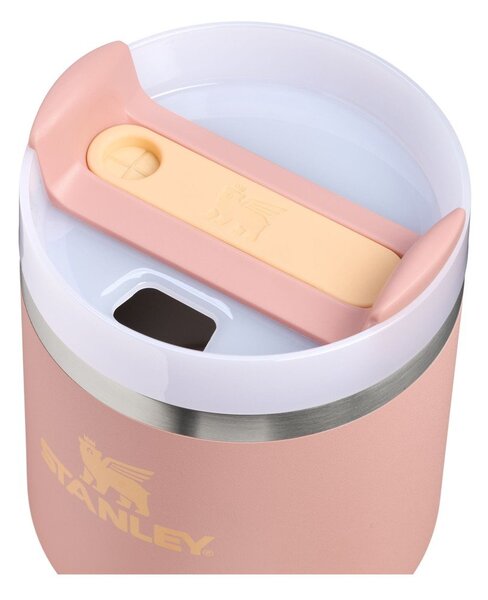 Broskvová termoska s brčkem z nerezové oceli 600 ml Quencher H2.O FlowState™ Tumble Peach Rose – Stanley