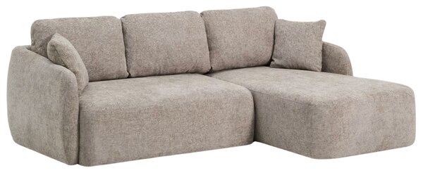 Kave Home Hnědošedá rozkládací pohovka Laira 246 cm, pravá