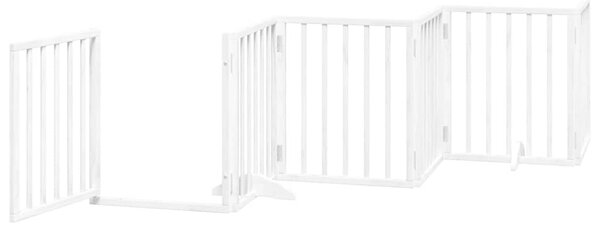 Zábrana pro psy s dvířky skládací 12 panelů bílá 600 cm topol 3155536