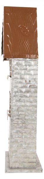 Šedý antik kovový svícen domek na 5 čajových svíček Gian - 30*13*54 cm - Clayre & Eef
