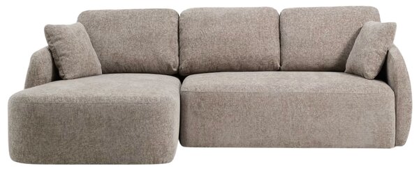 Kave Home Hnědošedá rozkládací pohovka Laira 246 cm, levá