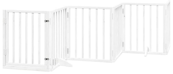 Zábrana pro psy s dvířky skládací 12 panelů bílá 600 cm topol 3155536