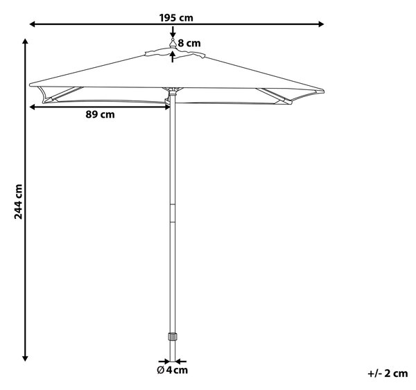 Slunečník 195 cm FLAMENCO Tmavě šedá