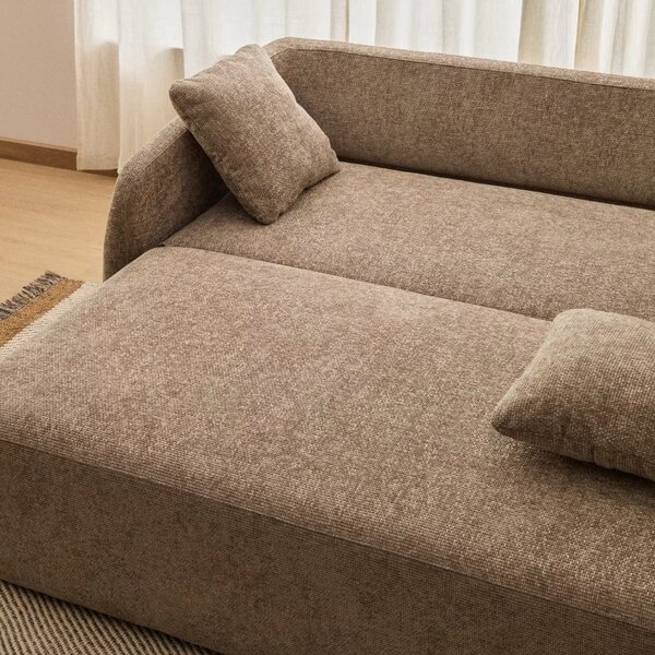 Kave Home Hnědošedá rozkládací pohovka Laira 218 cm