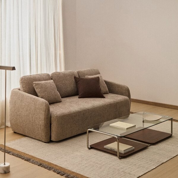 Kave Home Hnědošedá rozkládací pohovka Laira 218 cm