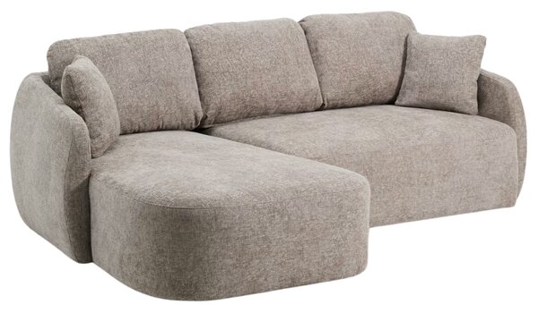 Kave Home Hnědošedá rozkládací pohovka Laira 246 cm, levá