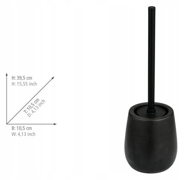 WC ŠTĚTKA S NÁDOBOU KERAMICKÁ ČERNÁ - KOUPELNOVÝ SET