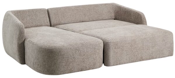 Kave Home Hnědošedá rozkládací pohovka Laira 246 cm, levá